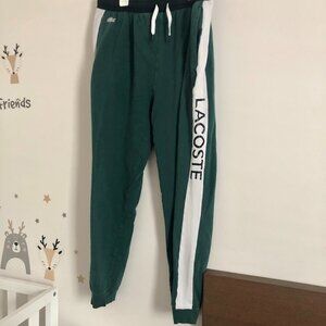 Lacoste Lounge Pants Men's Medium Green Sleepwear Pajama Pockets Drawstring Soft